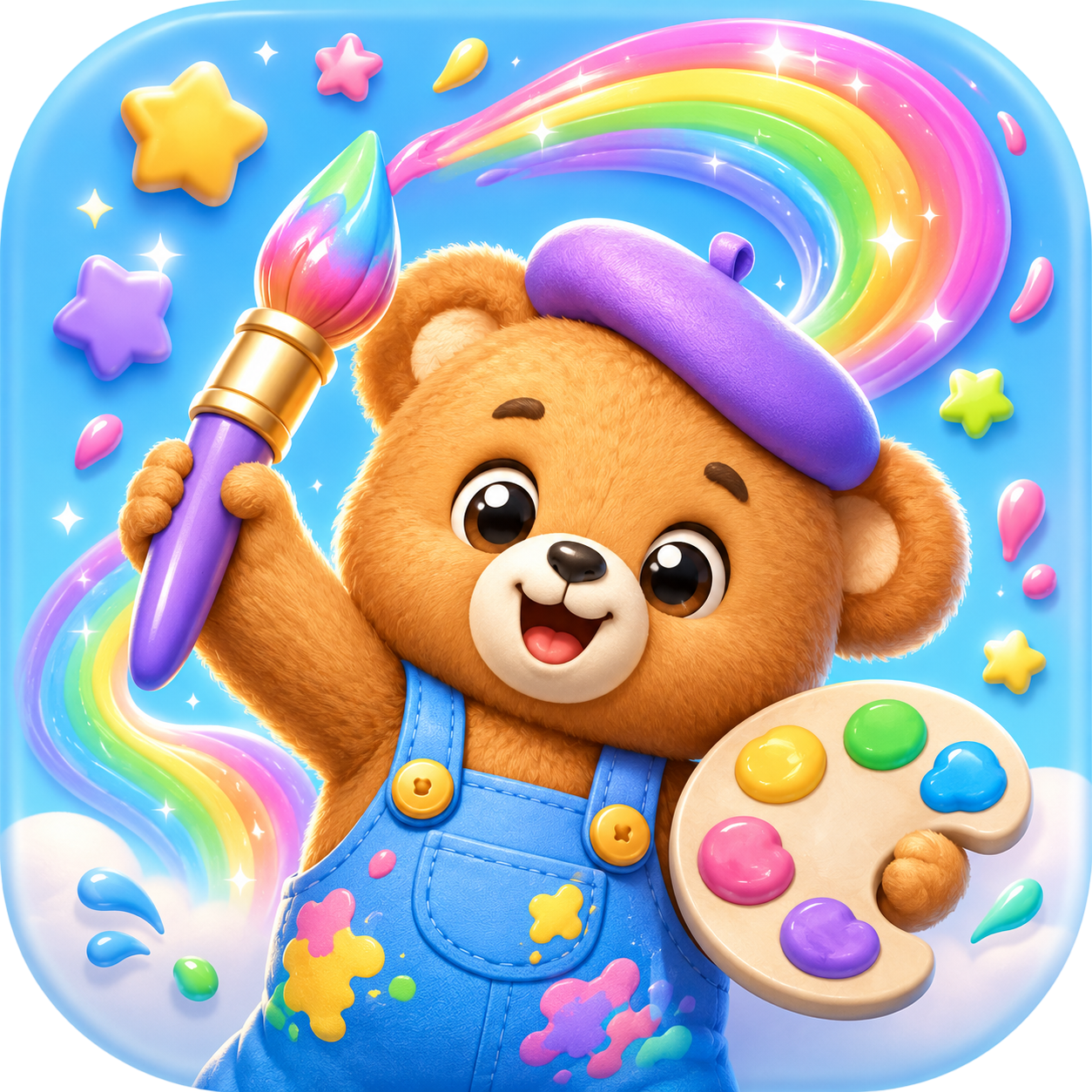 Plop Art app icon featuring a painting bear